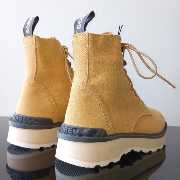 Sorel Women's Hi-Line Lace-Up Waterproof Combat Boot in Lovely GEO Yellow / Jet - Picture 7 of 14